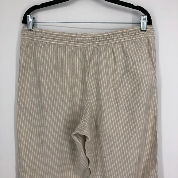 LL Bean 100% Linen Stripe Lounge Pant Womens 12 Petite - Picture 5 of 7